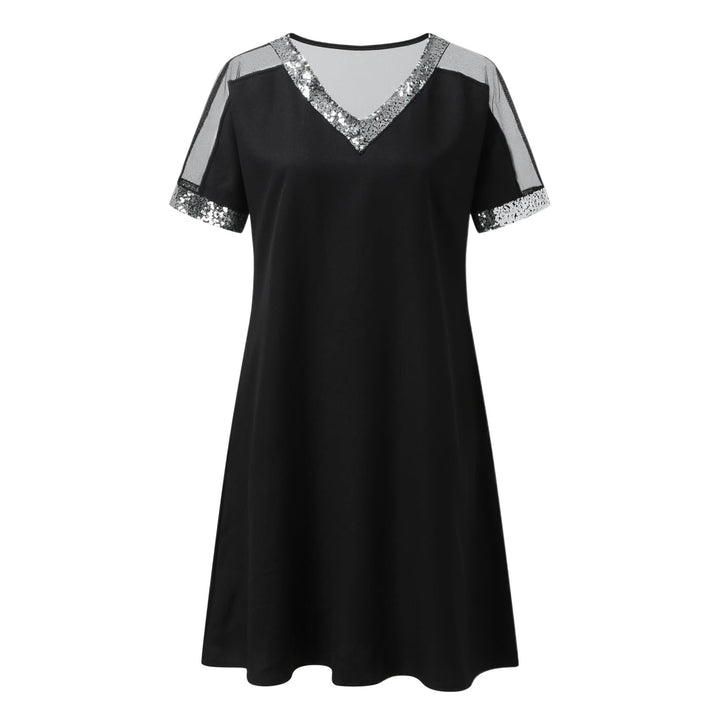 Robe décontractée tendance pour femmes avec un élégant col en V et une zone d'épaule transparente Levoire