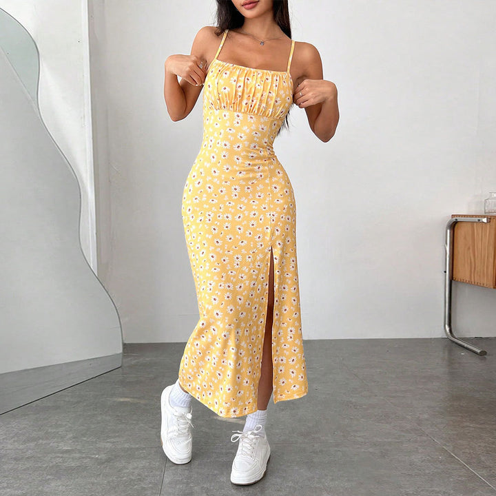 Robe midi femme avec imprimé floral et fente haute Levoire