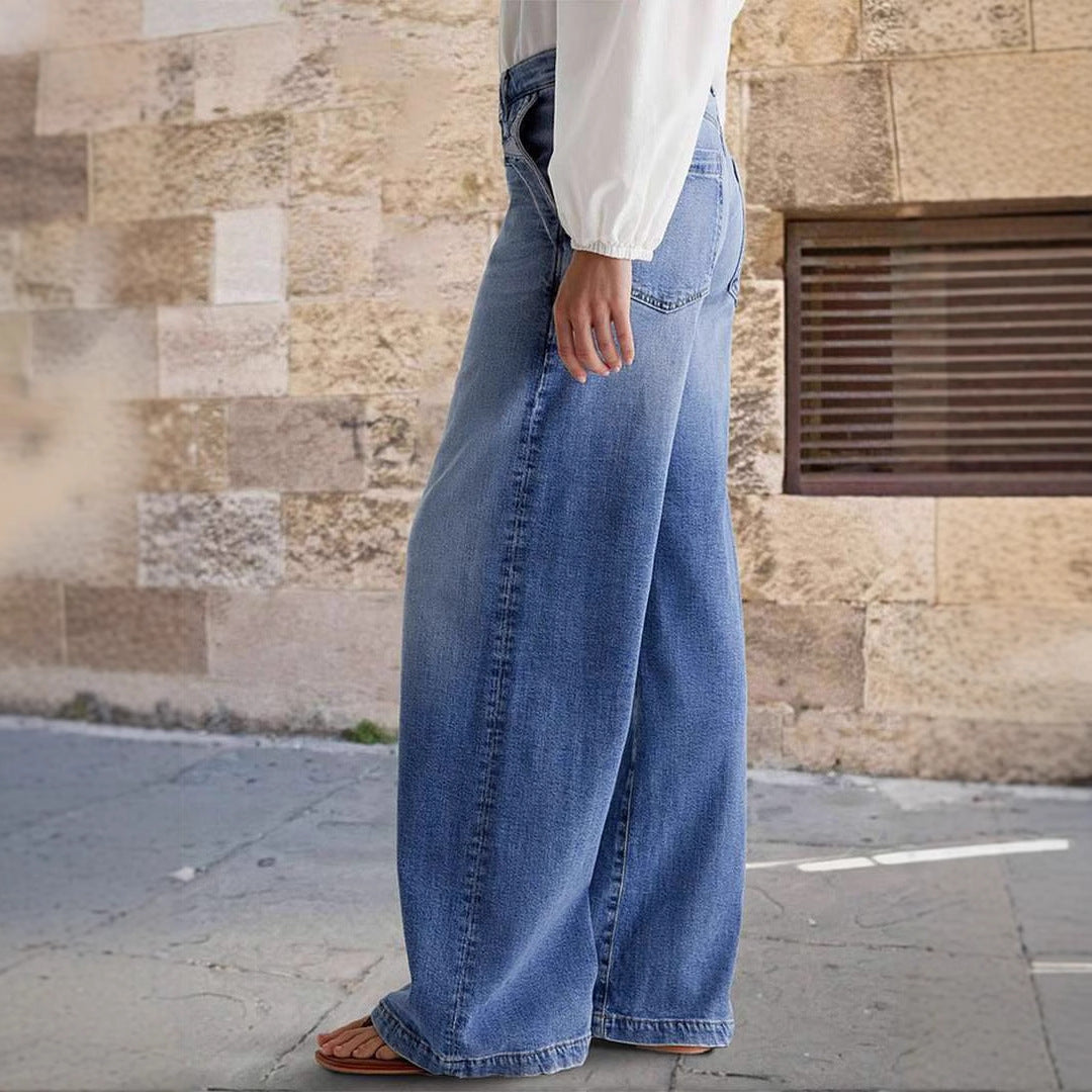 Pantalon en jeans large pour femmes Levoire