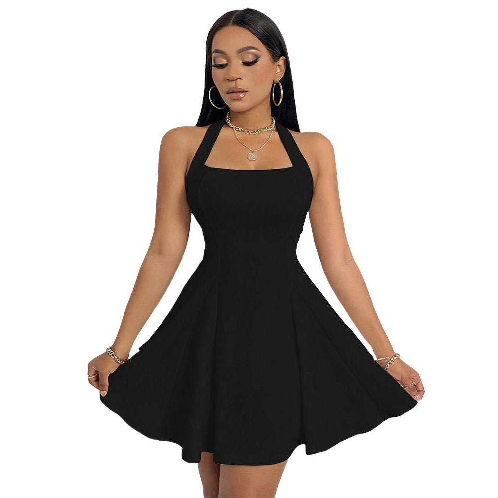 Robe de soirée évasée pour femmes avec décolleté plongeant et ourlet évasé Levoire