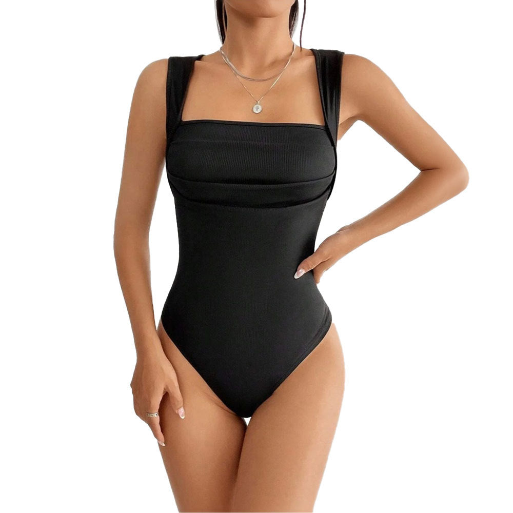 Maillot de bain femme avec encolure carrée et bretelles ajustables Levoire