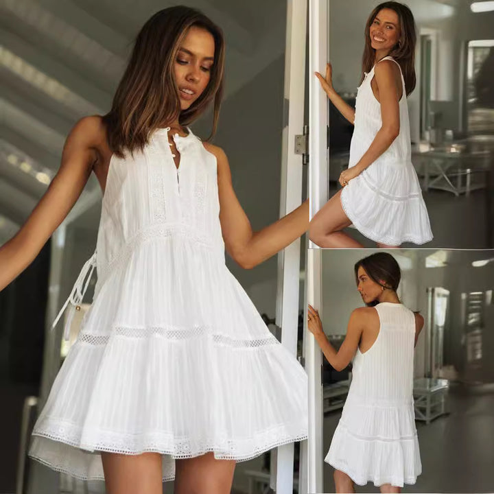 Robe d'été aérienne pour femmes au style bohème avec des accents de dentelle délicate et un ourlet ludique Levoire