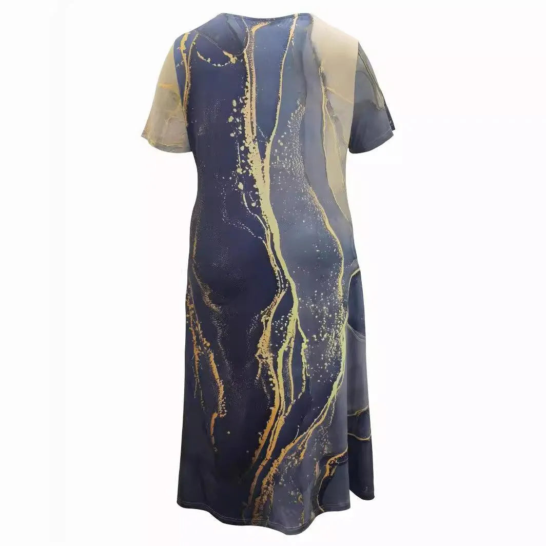 Levoire | Robe femme à manches courtes en motifs de printemps et d'été