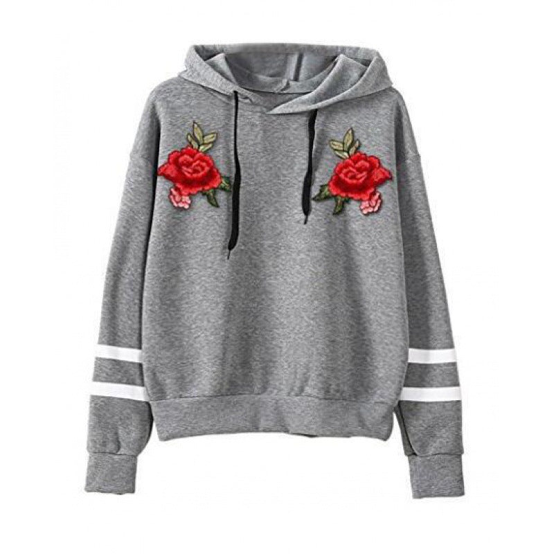 Sweat-shirt pour femmes avec broderie rose de haute qualité Levoire