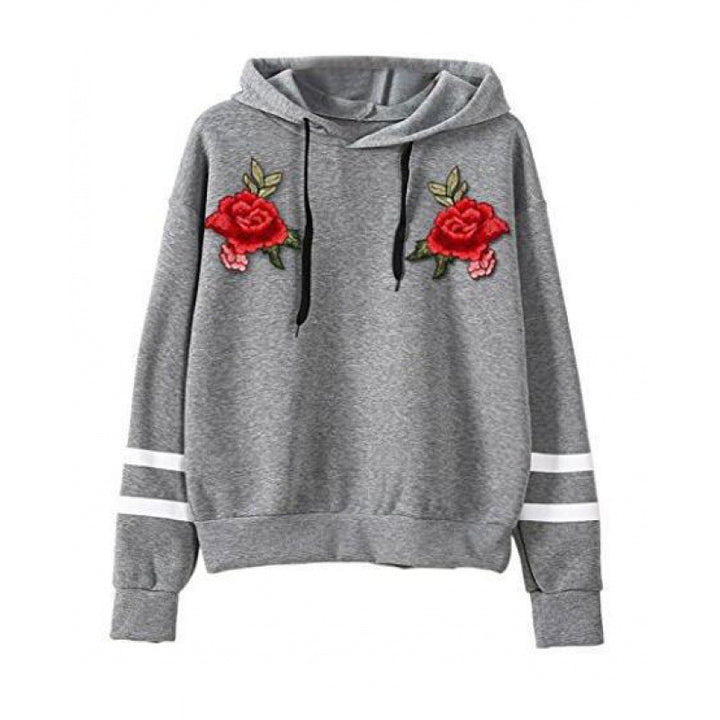 Sweat-shirt pour femmes avec broderie rose de haute qualité Levoire