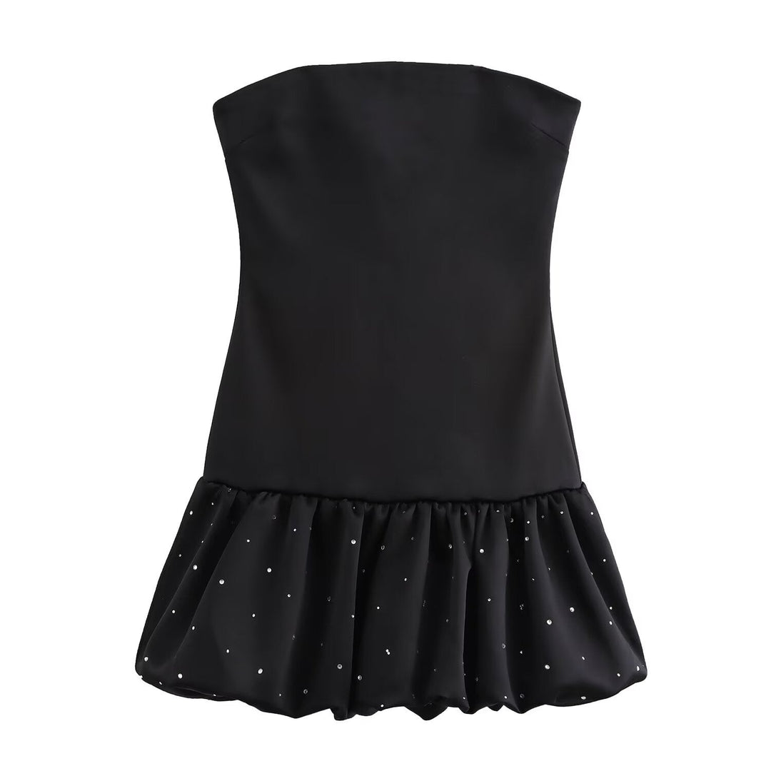 Levoire | Robe Mini sans Bretelles Tendance Printemps noir