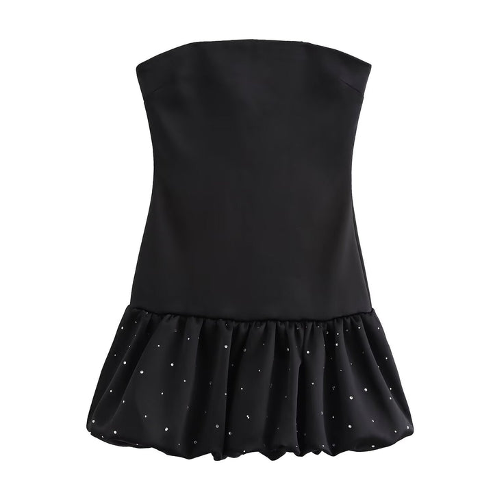 Levoire | Robe Mini sans Bretelles Tendance Printemps noir