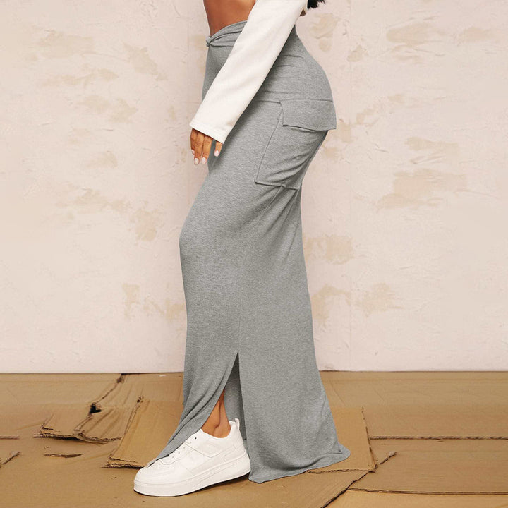 Jupe maxi femme avec poches latérales pratiques et détail de nœud stylé Levoire