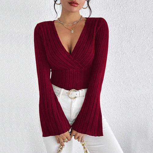 Chemise à manches longues pour femmes avec design enroulé et manches volumineuses Levoire