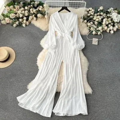 Levoire | Combinaison femme avec des manches bouffantes Blanc Taille libre