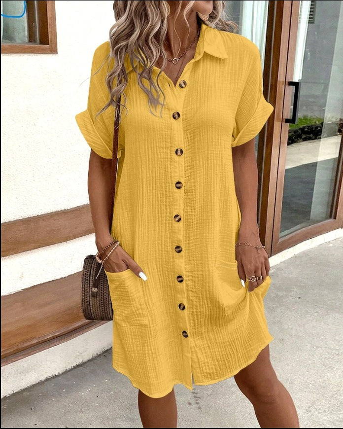 Levoire | Robe Chemise Confortable Jaune