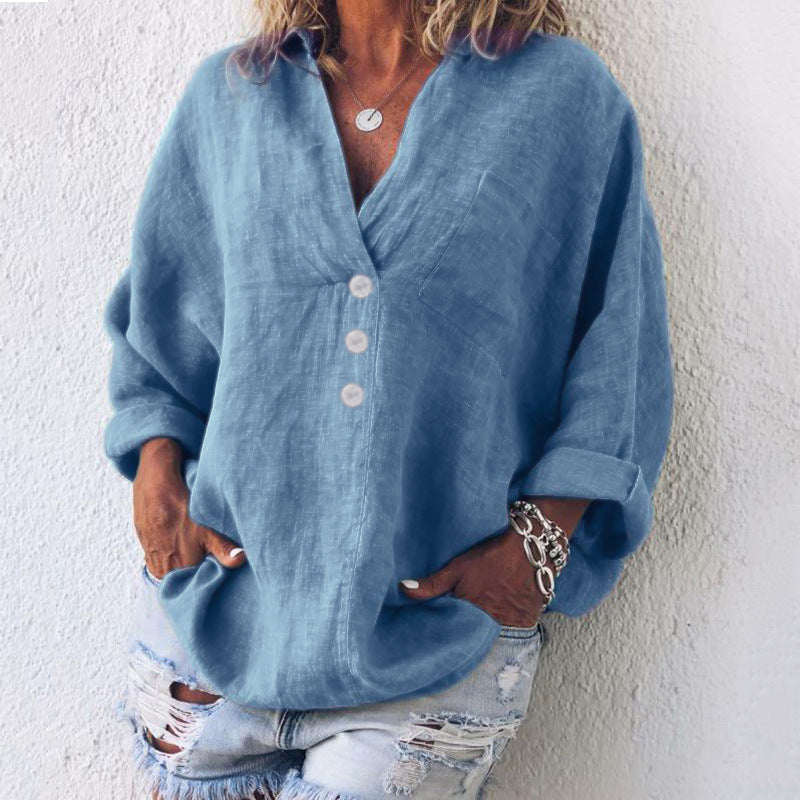 Levoire | Coton - Chemise en lin Bleu
