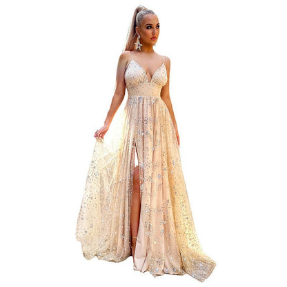 Levoire | Robe Élégante Avec Fente Imprimée Jupe Longue