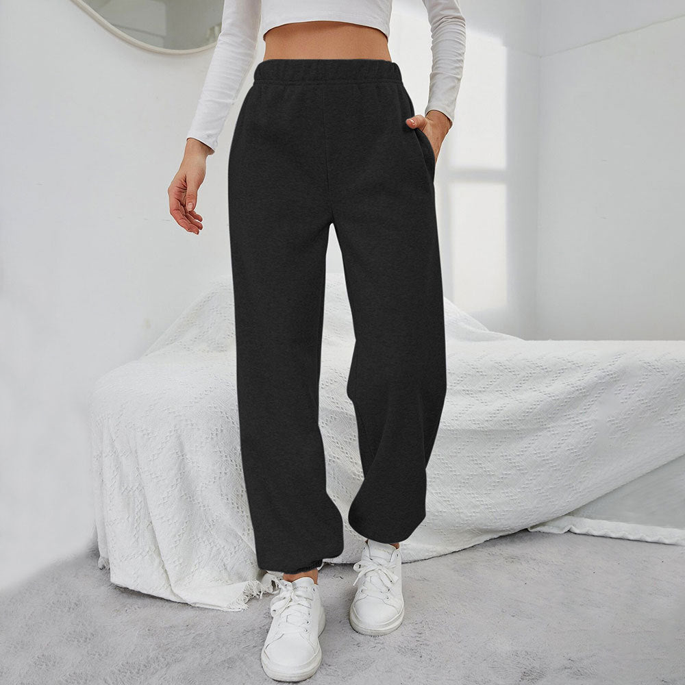 Pantalons de survêtement décontractés pour femmes avec taille élastique et poches latérales Levoire