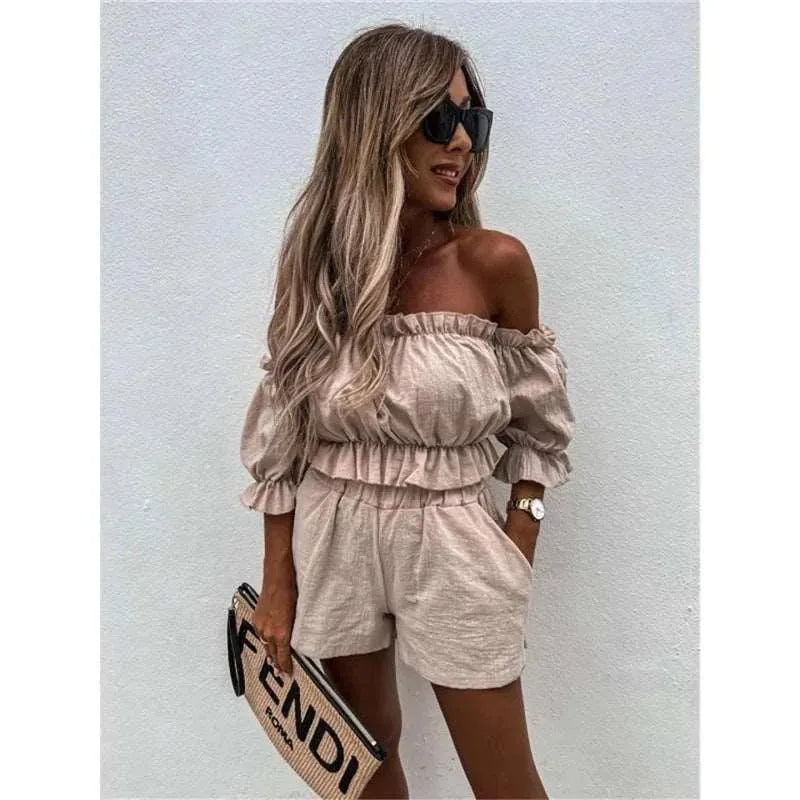 Levoire | Robe deux pièces à épaules nues Khaki