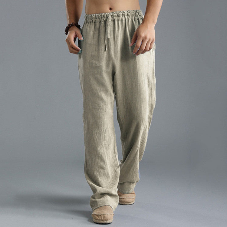 Levoire | Pantalons En Lin Estivaux Pour Hommes Khaki