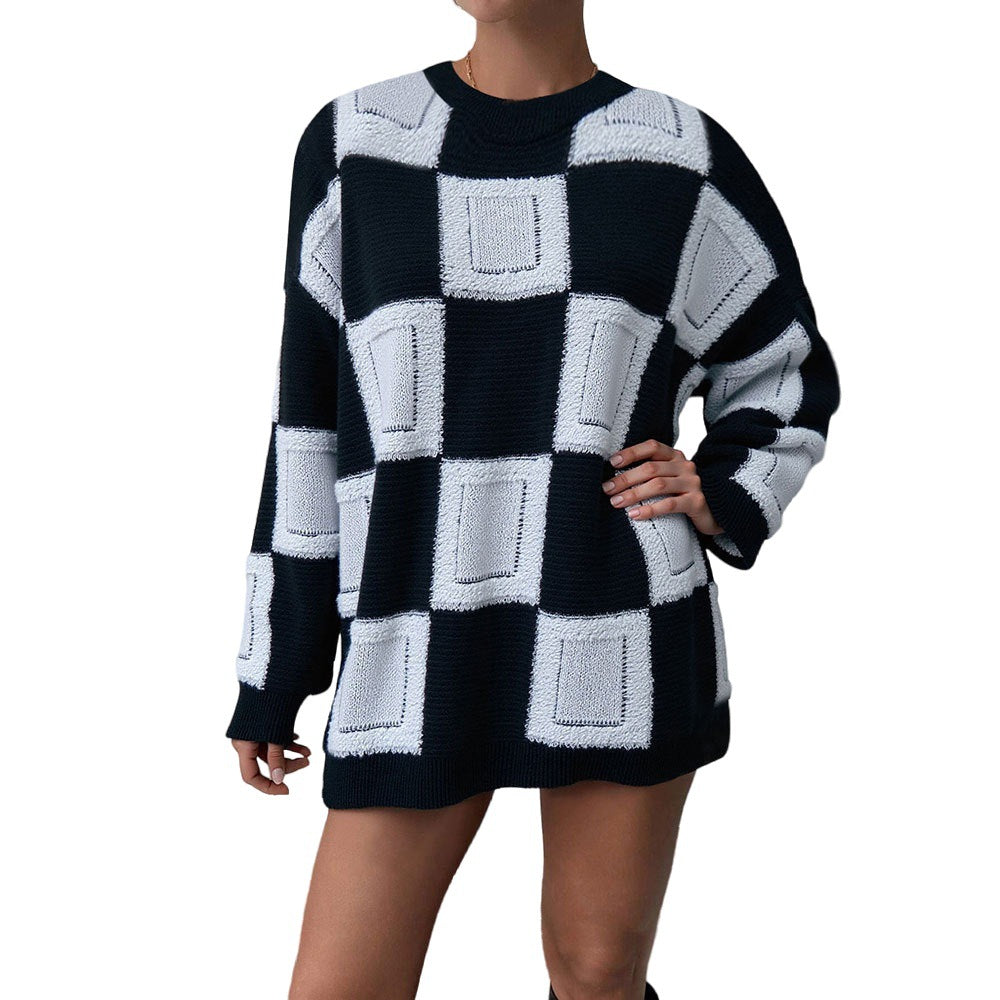 Sweat à capuche oversized pour femmes avec motif géométrique et manches élastiques Levoire