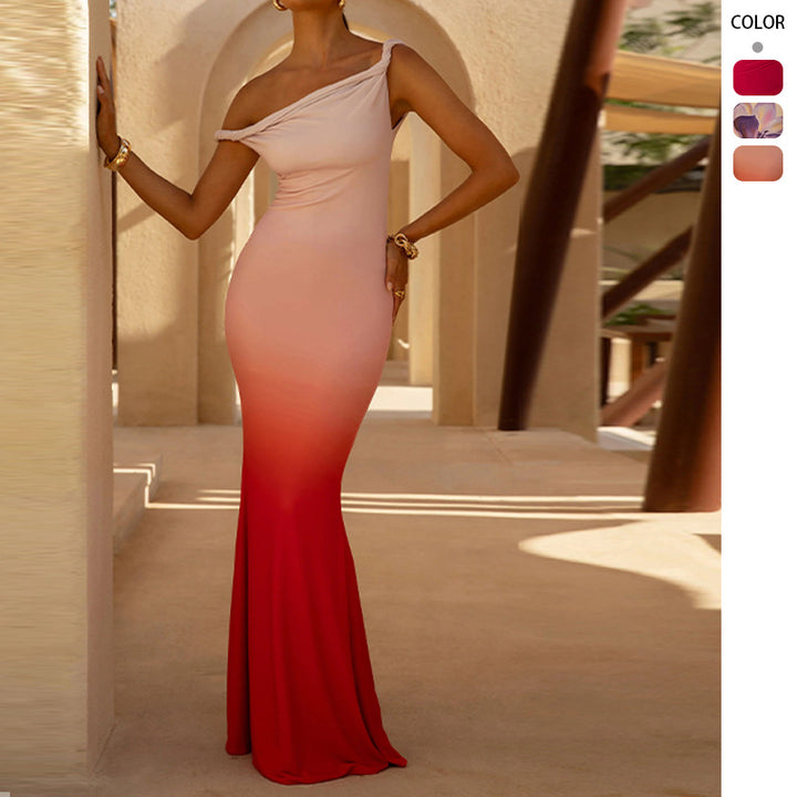 Robe Maxi Élégante pour Femmes avec Design Bardot et Fronces Levoire