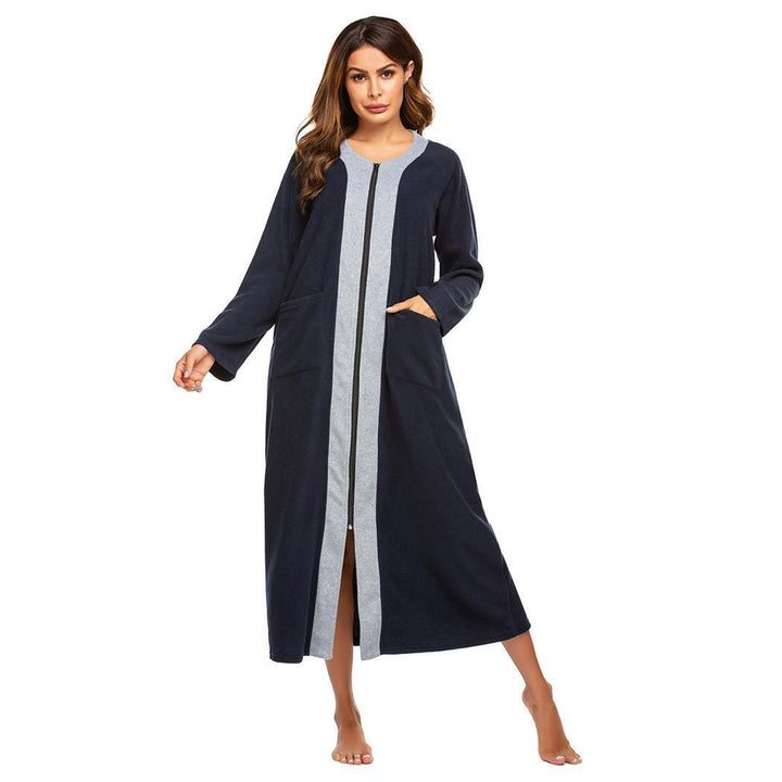 Levoire | Robe de loisirs Bloc de couleur Fermeture éclair Robe à manches longues