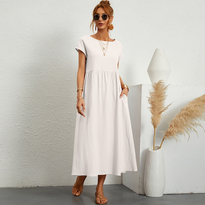 Robe maxi pour femmes avec une taille tendance et des poches latérales pratiques Levoire