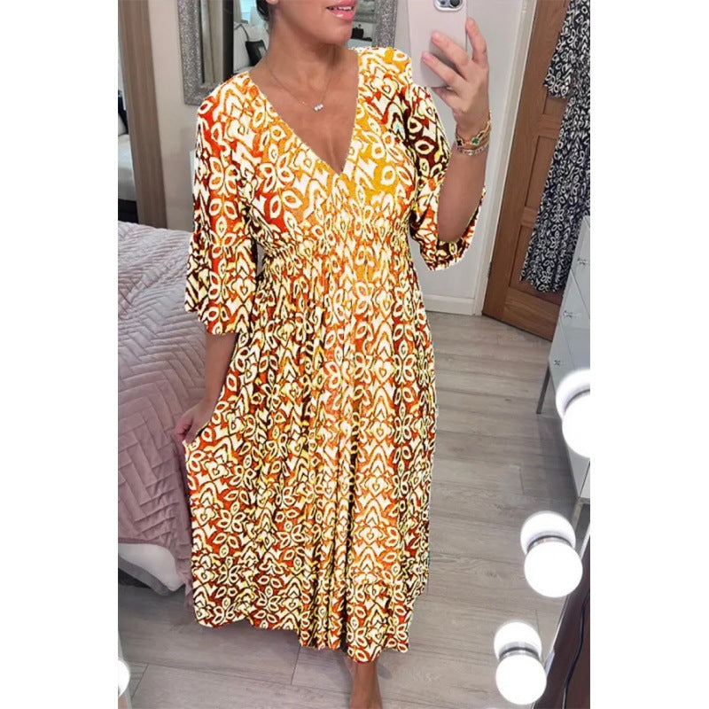 Levoire | Robe longue ample de plage Rento Jaune
