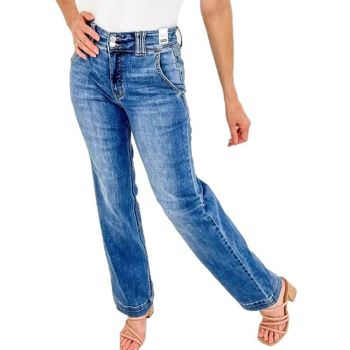 Jeans larges taille haute pour femmes avec coupe confortable Levoire