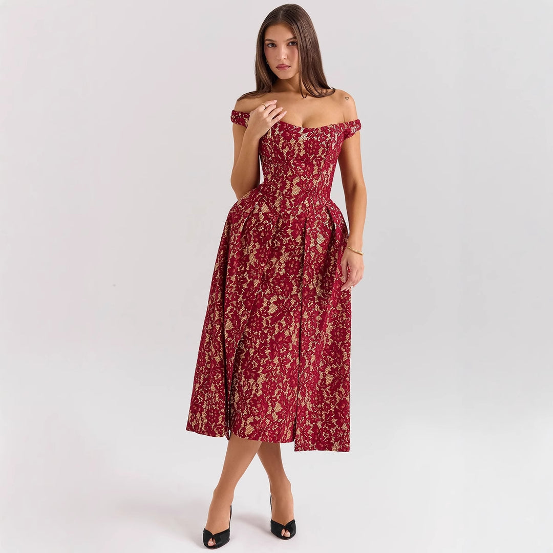 Robe en dentelle de haute qualité pour femmes en coupe A-line élégante Levoire