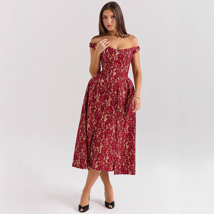 Robe en dentelle de haute qualité pour femmes en coupe A-line élégante Levoire