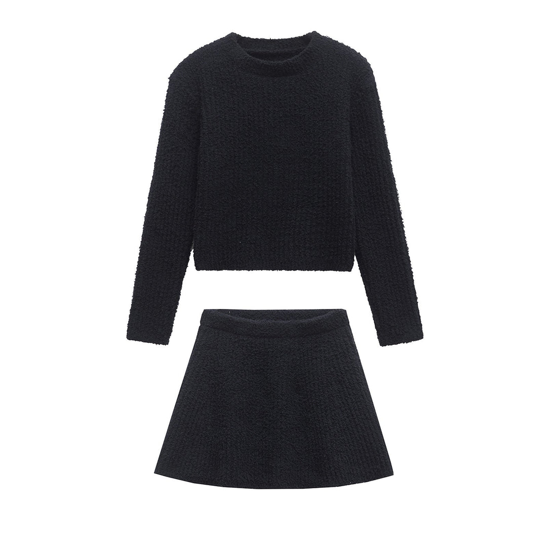 Levoire | Pull en tricot élégant Ensemble de jupe courte tricotée