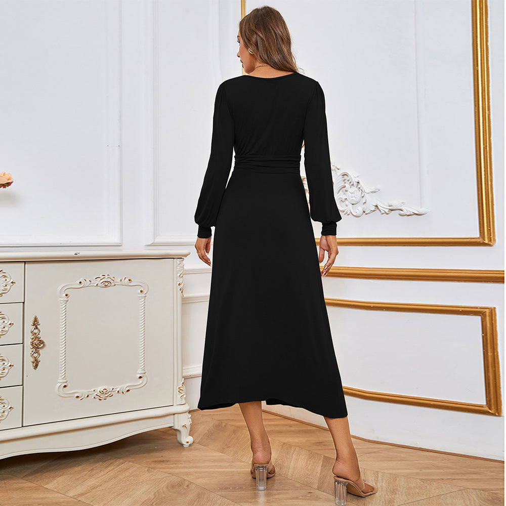 Robe maxi femme avec décolleté en V profond et fente élégante Levoire