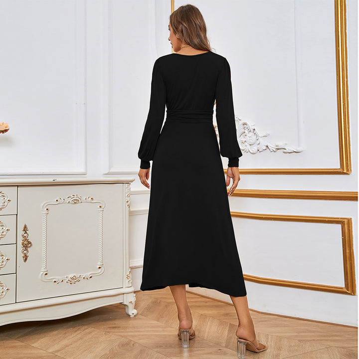 Robe maxi femme avec décolleté en V profond et fente élégante Levoire