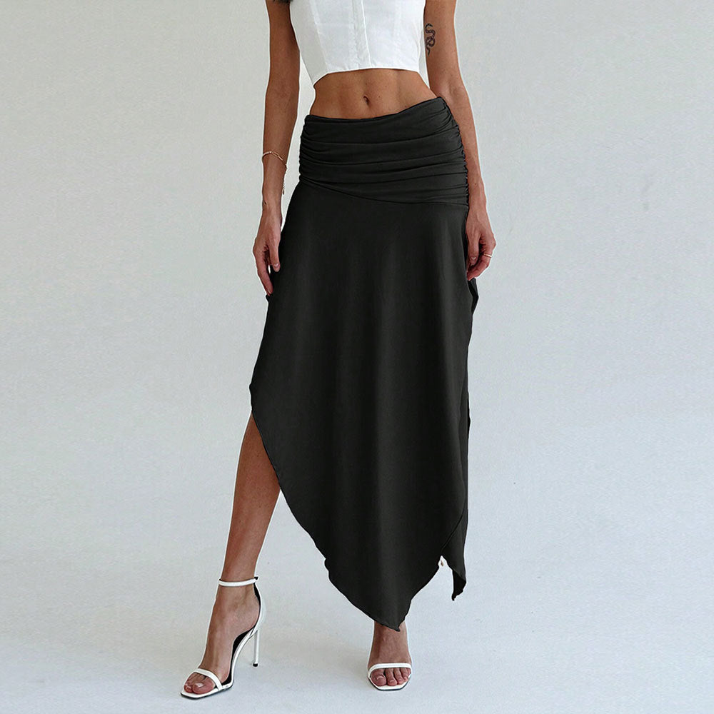 Jupe maxi asymétrique pour femmes avec un élégant froncé Levoire