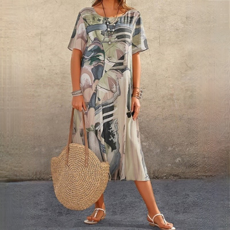 Levoire | Robe D'Été Avec Motif Géométrique Gris
