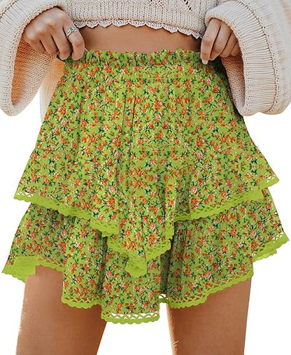 Levoire | Jupes mini plissées superposées taille haute tendance #3