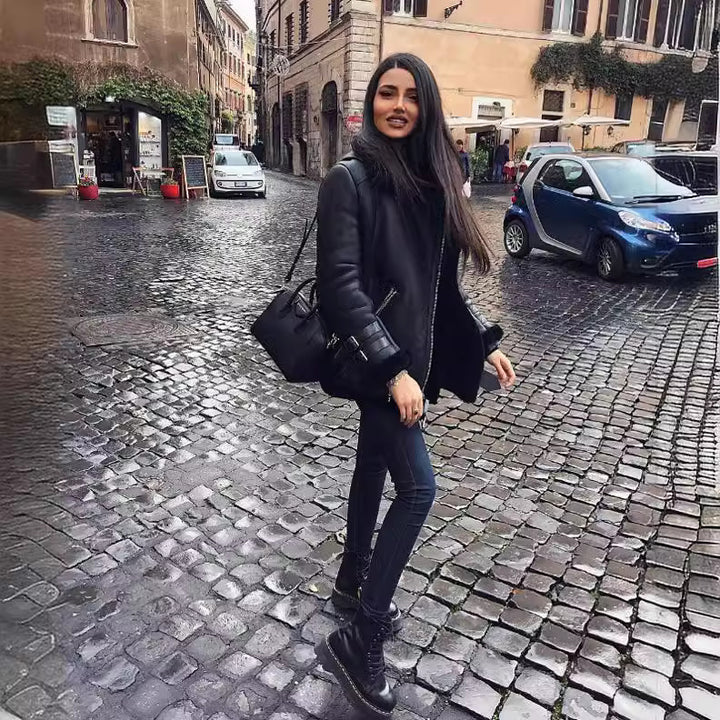 Veste en faux cuir élégante pour femmes avec doublure amovible Levoire