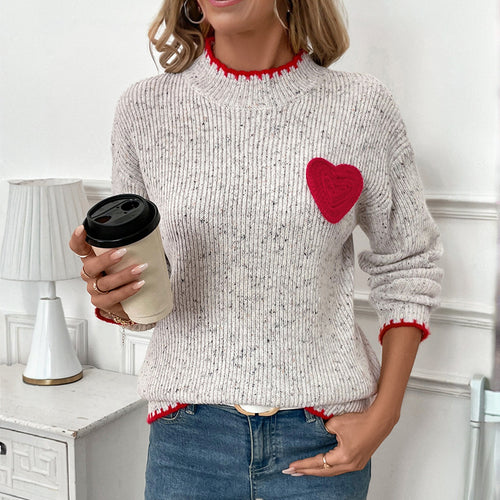 Sweater pour femme avec appliqué en forme de cœur Levoire