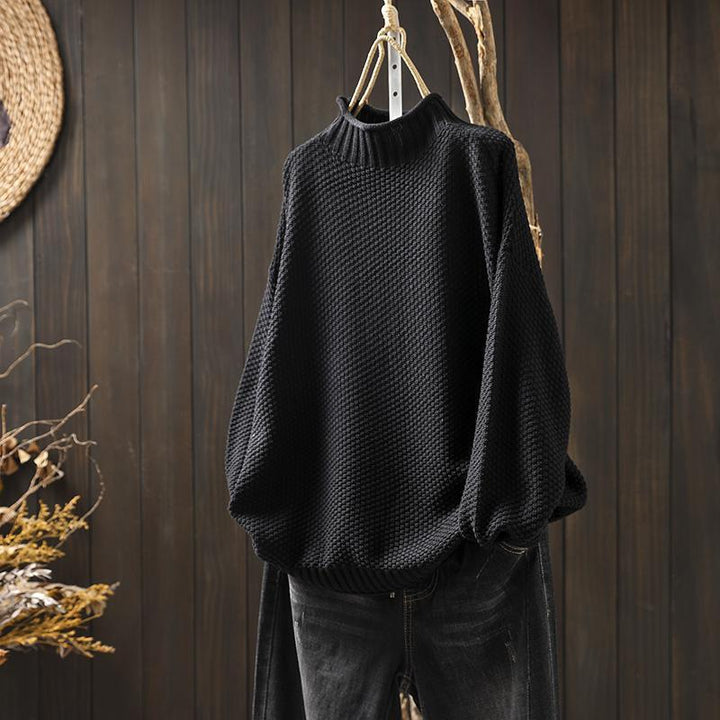Levoire | Pull En Tricot Doux Avec Motif Texturé Noir