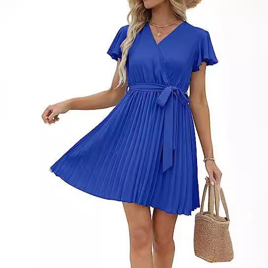 Robe portefeuille pour femmes avec détails plissés Levoire