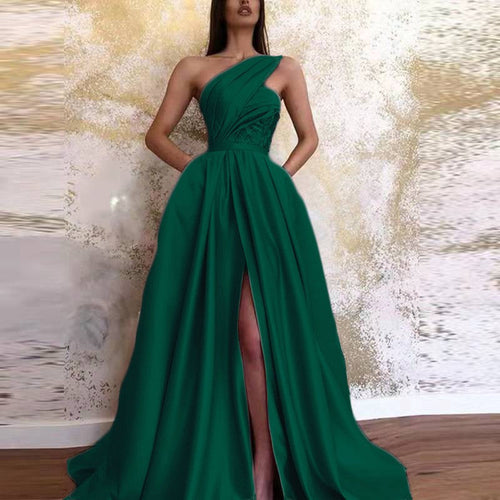 Levoire | Robe de soirée longue sans bretelles asymétrique élégante