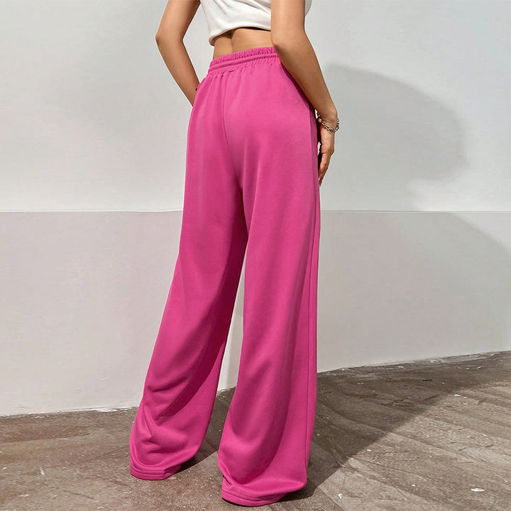 Pantalons de sport pour femmes à coupe décontractée avec taille élastique et poches latérales confortables Levoire