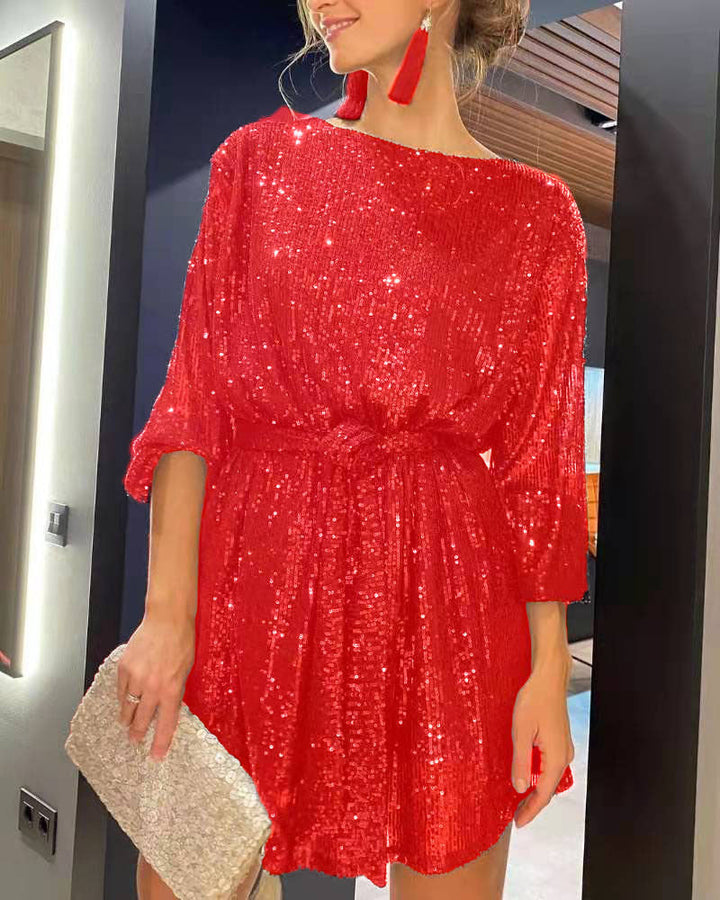 Levoire | Couleur unie, à sequins, taille taille Rot