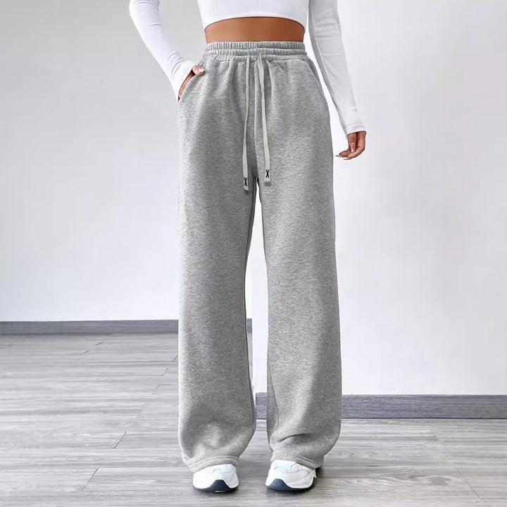 Pantalons de loisirs amples pour femmes avec taille élastique et poches latérales pratiques Levoire