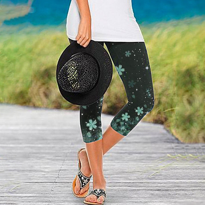 Levoire | Pantalons de yoga en tissu élastique ajustés imprimés confortables Bleu