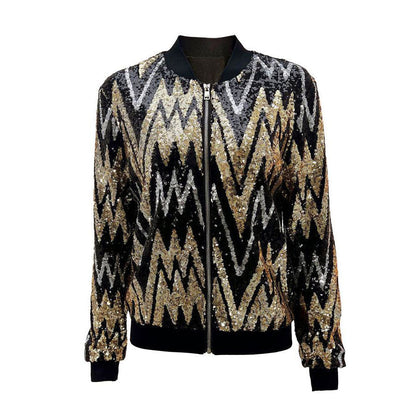 Levoire | Bomber À Zip Pailleté À Manches Longues