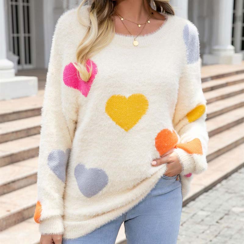 Levoire | En Tricot À Motif Coeur Abricot