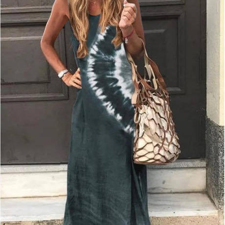 Robe maxi femme avec un design tie-dye moderne et une coupe décontractée Levoire