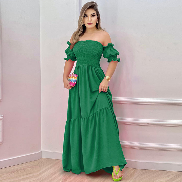 Robe Maxi Aérée pour Femmes avec Design Off-Shoulder et Détails Volants Levoire