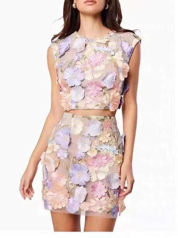 Levoire | Robe Bodycon Tendance Asustekniikka Fleur bleue