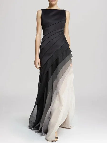 Levoire | Robe Maxi Élégante Sans Manches Noir