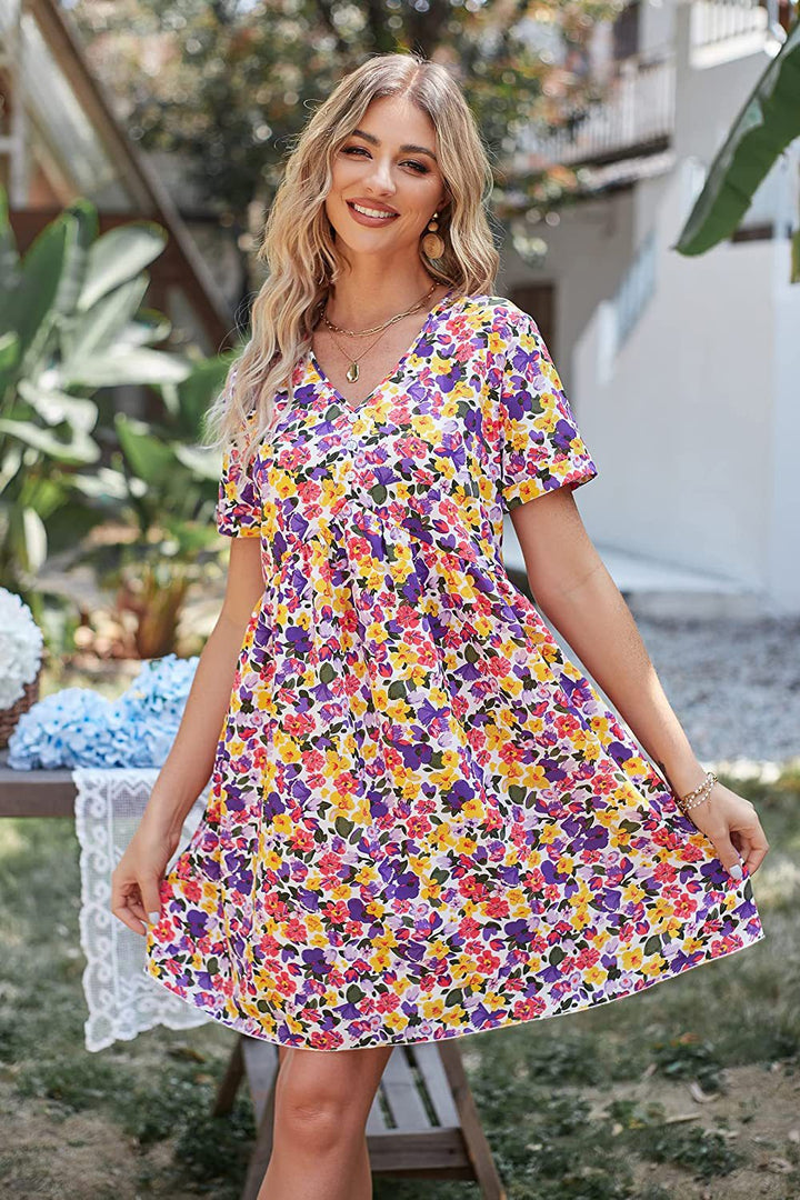Robe shift femme avec découpe florale et décolleté en V Levoire